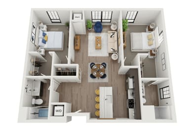 2 beds, 2 baths, 1,058 sqft, $1,635