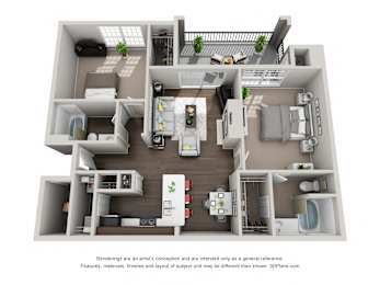 2 beds, 2 baths, 1,054 sqft, $1,309