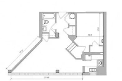 1 bed, 1 bath, 650 sqft, $1,215