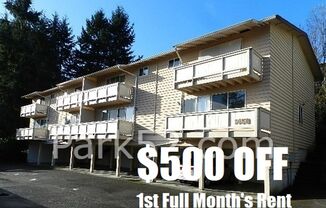 $500 Off the 1st Full Month! Spacious Fircrest 2 Bedroom Townhouse
