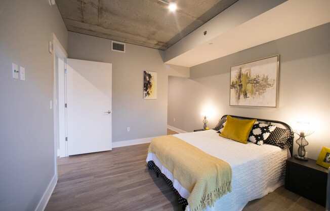 Wood Plank Flooring in Bedroom