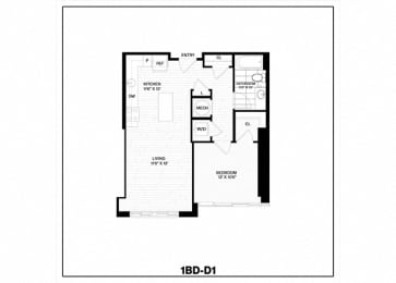 1 bed, 1 bath, 673 sqft, $2,552