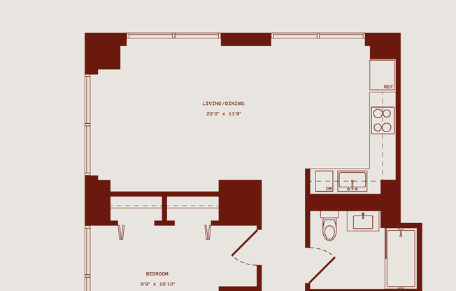 1 bed, 1 bath, $4,530, Unit 20E