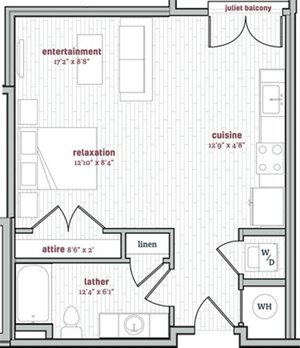 Studio, 1 bath, 600 sqft, $1,370