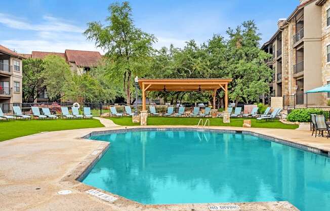 the swimming pool at our apartments