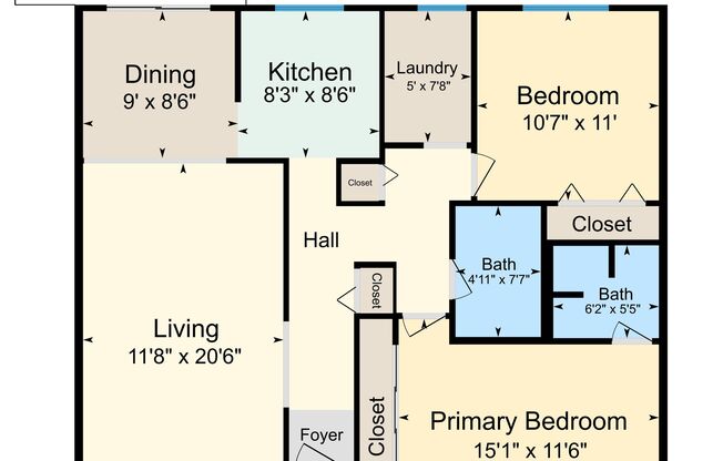 2 beds, 2 baths, 1,092 sqft, $1,899, Unit 46