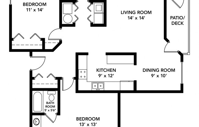 2 beds, 2 baths, 1,105 sqft, $1,950