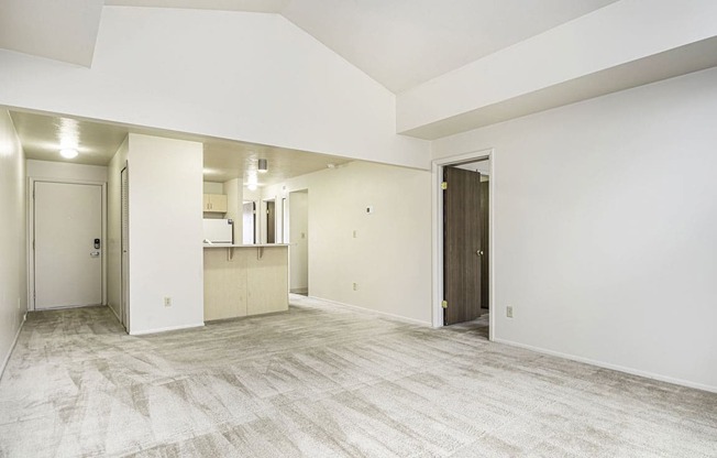 cathedral ceiling in living room