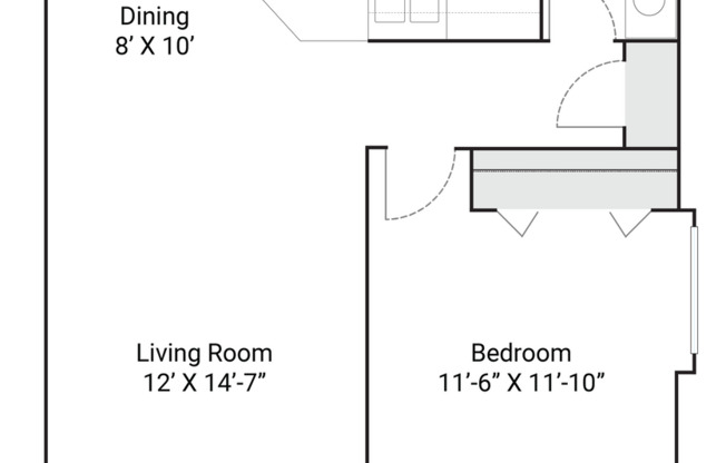 1 bed, 1 bath, 708 sqft, $765, Unit 202