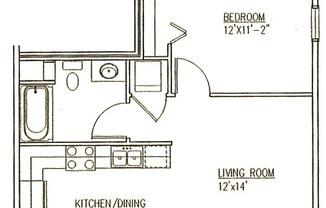 1 bed, 1 bath, 603 sqft, $945, Unit 101