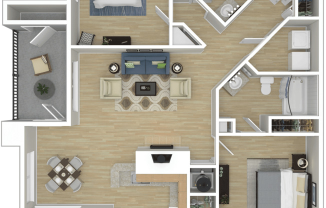 2 beds, 2 baths, 1,091 sqft, $1,938, Unit 9108