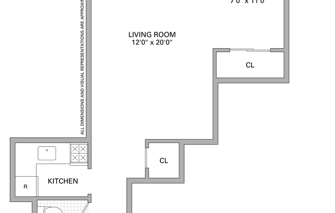 1 bed, 1 bath, $3,950, Unit 5SN