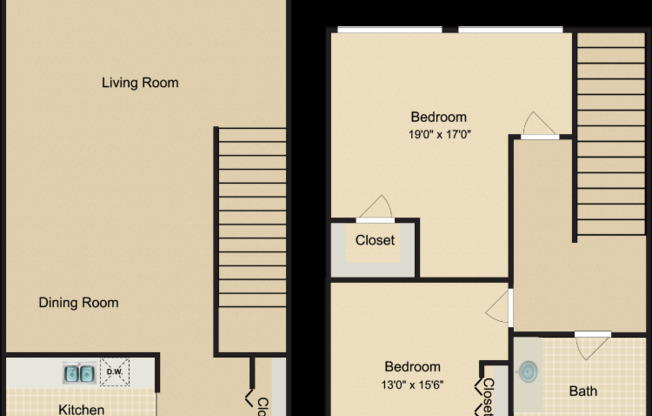 2 beds, 1 bath, 1,385 sqft, $1,999