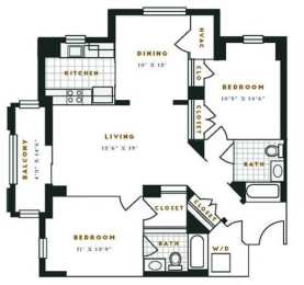 2 beds, 2 baths, 1,236 sqft, $4,901