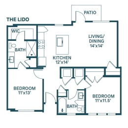 2 beds, 2 baths, 1,027 sqft, $1,994