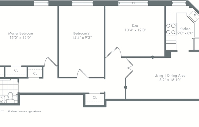 3 beds, 1 bath, 948 sqft, $5,599, Unit 3A