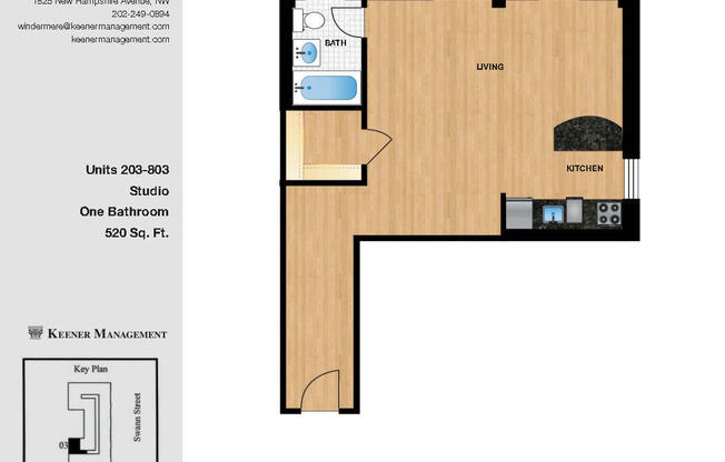 Studio, 1 bath, 407 sqft, $2,150, Unit W503