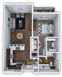 1 bed, 1 bath, 775 sqft, $1,502
