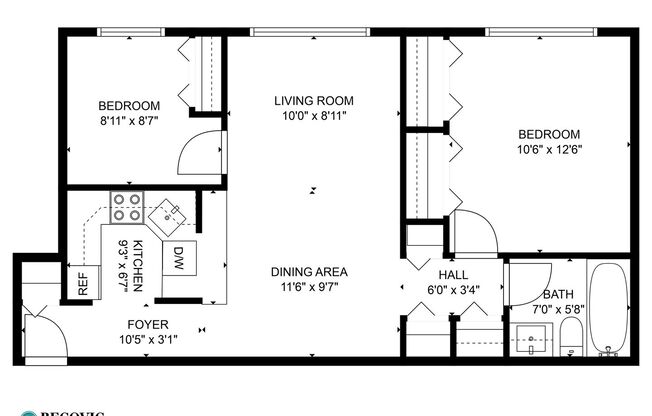 2 beds, 1 bath, 622 sqft, $2,200, Unit 409