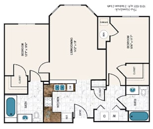 2 beds, 2 baths, 1,010 sqft, $2,738