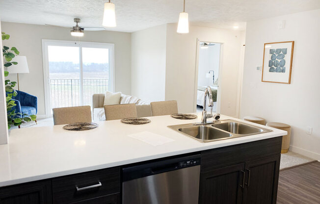 Kitchen View at Meadowbrooke Apartment Homes, Michigan