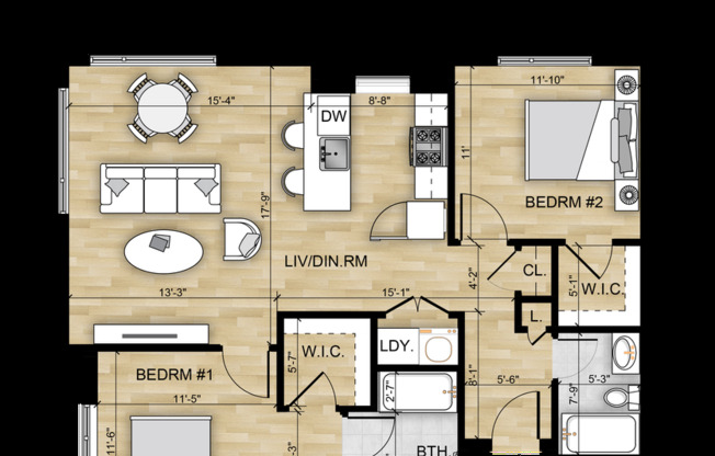 2 beds, 2 baths, 879 sqft, $3,000, Unit 213