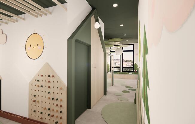 At Modera Bridle Trails, the kids’ playroom and enclosed outdoor space create a cheerful place for creativity, laughter, and discovery.