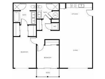 2 beds, 2 baths, 1,089 sqft, $2,150