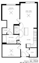 1 bed, 1 bath, 779 sqft, $1,893