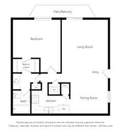 1 bed, 1 bath, 750 sqft, $934