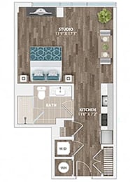 Studio, 1 bath, 509 sqft, $1,924