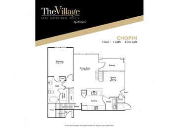 1 bed, 1 bath, 1,019 sqft, $1,443