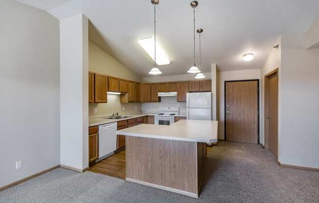 Open Kitchen and Living Room at Sunset Ridge Apartments in Bismarck, 58503 ND