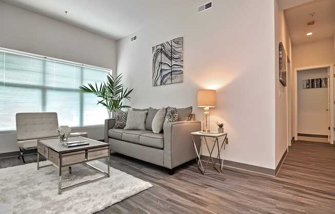 One Mansfield Living & Dining Space with Large Windows