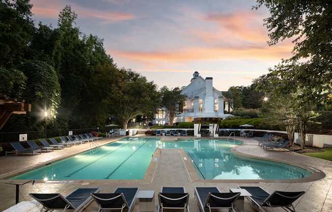 Pool at sunset