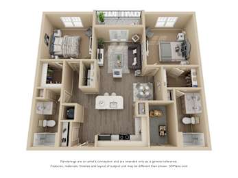 2 beds, 2 baths, 1,232 sqft, $1,772