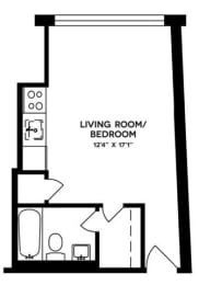 Studio, 1 bath, 285 sqft, $1,445