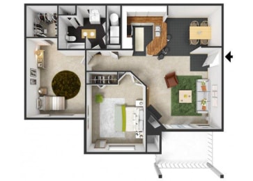2 beds, 1 bath, 966 sqft, $1,599