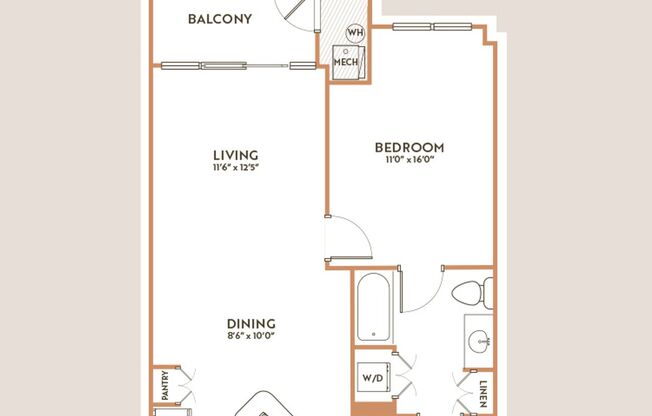 1 bed, 1 bath, 883 sqft, $2,280, Unit 1603