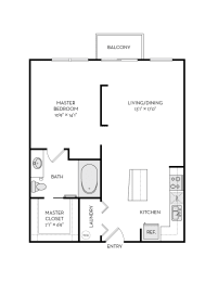 1 bed, 1 bath, 764 sqft, $1,692