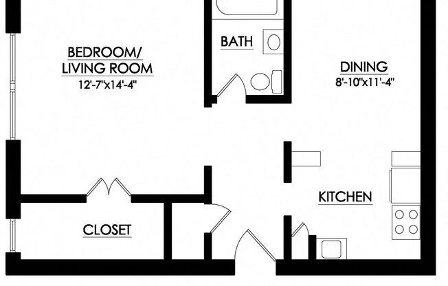 Studio, 1 bath, 500 sqft, $725