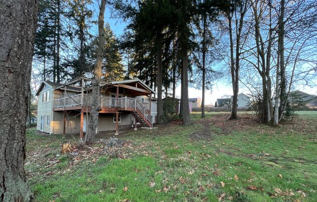 Renton/Issaquah area 3 bed 2.5 bath home with elevator and a large shop and covered deck area. Available NOW!