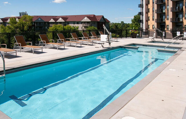 Outdoor Pool with Sun Deck at The Axis, MN