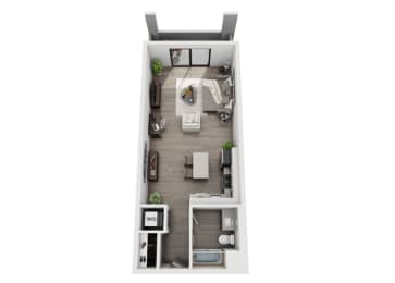 Studio, 1 bath, 557 sqft, $2,404