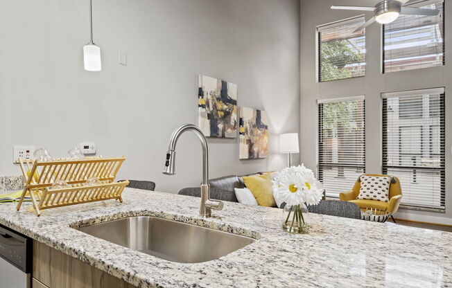 our apartments offer a kitchen with granite countertops