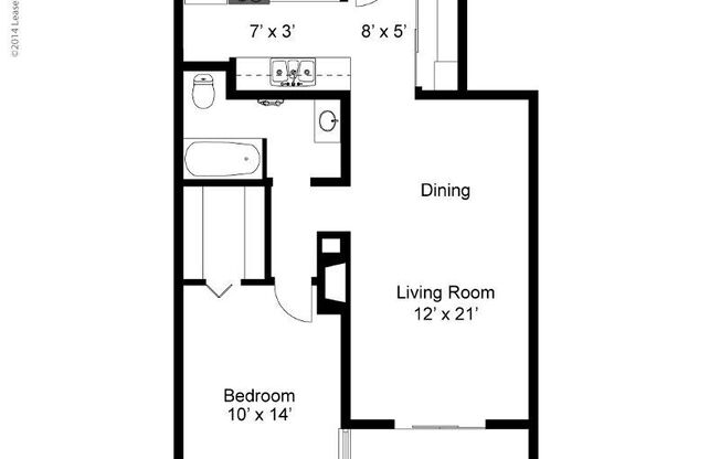 1 bed, 1 bath, 706 sqft, $1,075