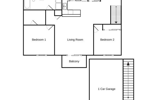 2 beds, 1 bath, 1,065 sqft, $1,395, Unit RT 7105-26