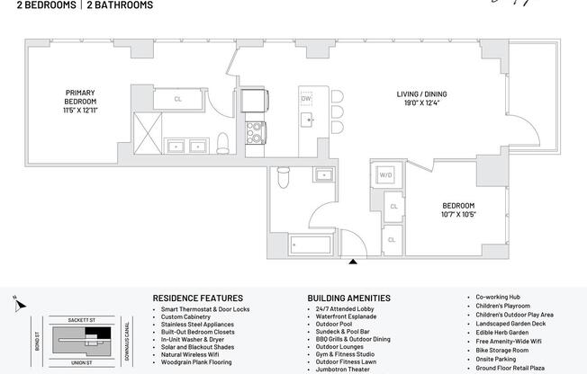 2 beds, 2 baths, $7,500, Unit 1805