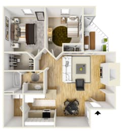 2 beds, 1 bath, 868 sqft, $1,721