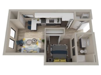 1 bed, 1 bath, 535 sqft, $1,309